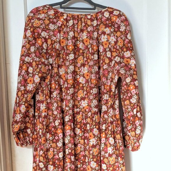 Lacausa Tiered Floral Maxi/Midi Berkeley Dress Size M/L - Picture 8 of 10